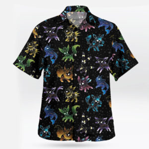 Eeveelution Galaxy Pokemon Hawaiian Shirt Black
