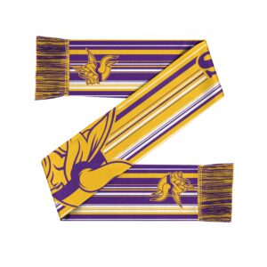 Unisex Minnesota Vikings Hyper Stripe Big Logo Graphic Scarf for Sports Fans