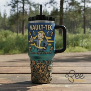 Unisex Fallout Vault Tec With Handle Graphic Tumbler for Fans