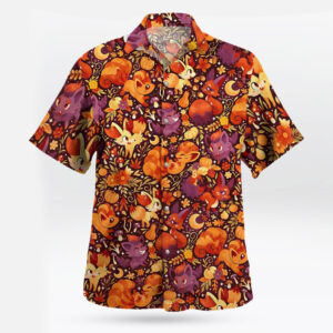 Fire Fox Pokemon Hawaiian Shirt Tropical Flame Style
