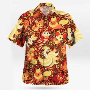 Fire-Type Pokemon Hawaiian Shirt Tropical Flame Style