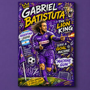 Gabriel Batistuta Fiorentina Argentina Legend and Serie A Goal Machine Poster