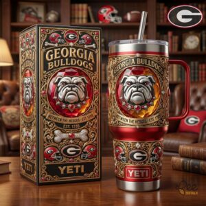 Unisex Georgia Bulldogs With Handle Graphic Tumbler for Fans