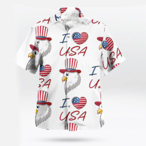 I Love USA Patriotic Eagle Vibe Hawaiian Shirt