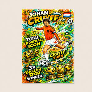 Johan Cruyff Netherlands Legend Total Football Icon Poster