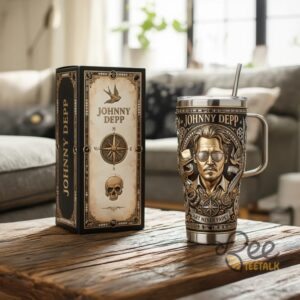 Unisex Johnny Depp With Handle Graphic Tumbler for Fans