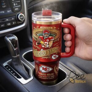Unisex Kansas City Chiefs Travis Kelce 13000 Yards Graphic Tumbler for Fans