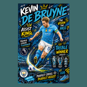 Kevin De Bruyne Assist King Man City Treble Winner Poster