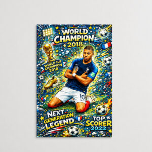 Kylian Mbappe France World Cup Champion 2018 Poster