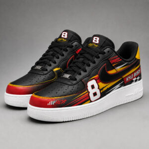 Legend Kyle Busch 8 Graphic Air Force 1 Shoes Sneakers for Racing Fans