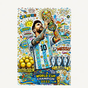 Lionel Messi World Cup Champion 2022 Poster