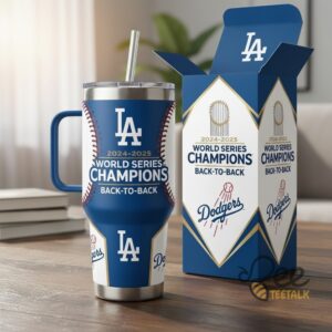 Unisex Los Angeles Dodgers Back To Back World Series Champions Graphic Tumbler for Fans