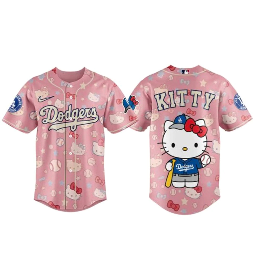 Los Angeles Dodgers x Hello Kitty 2026 Baseball Jersey 1 Los Angeles Dodgers x Hello Kitty 2026 Baseball Jersey
