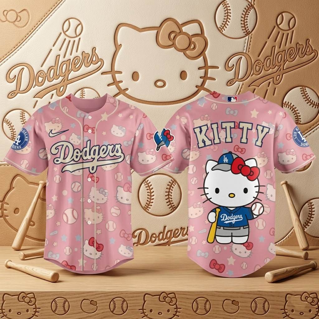 Los Angeles Dodgers x Hello Kitty 2026 Baseball Jersey 2 Los Angeles Dodgers x Hello Kitty 2026 Baseball Jersey
