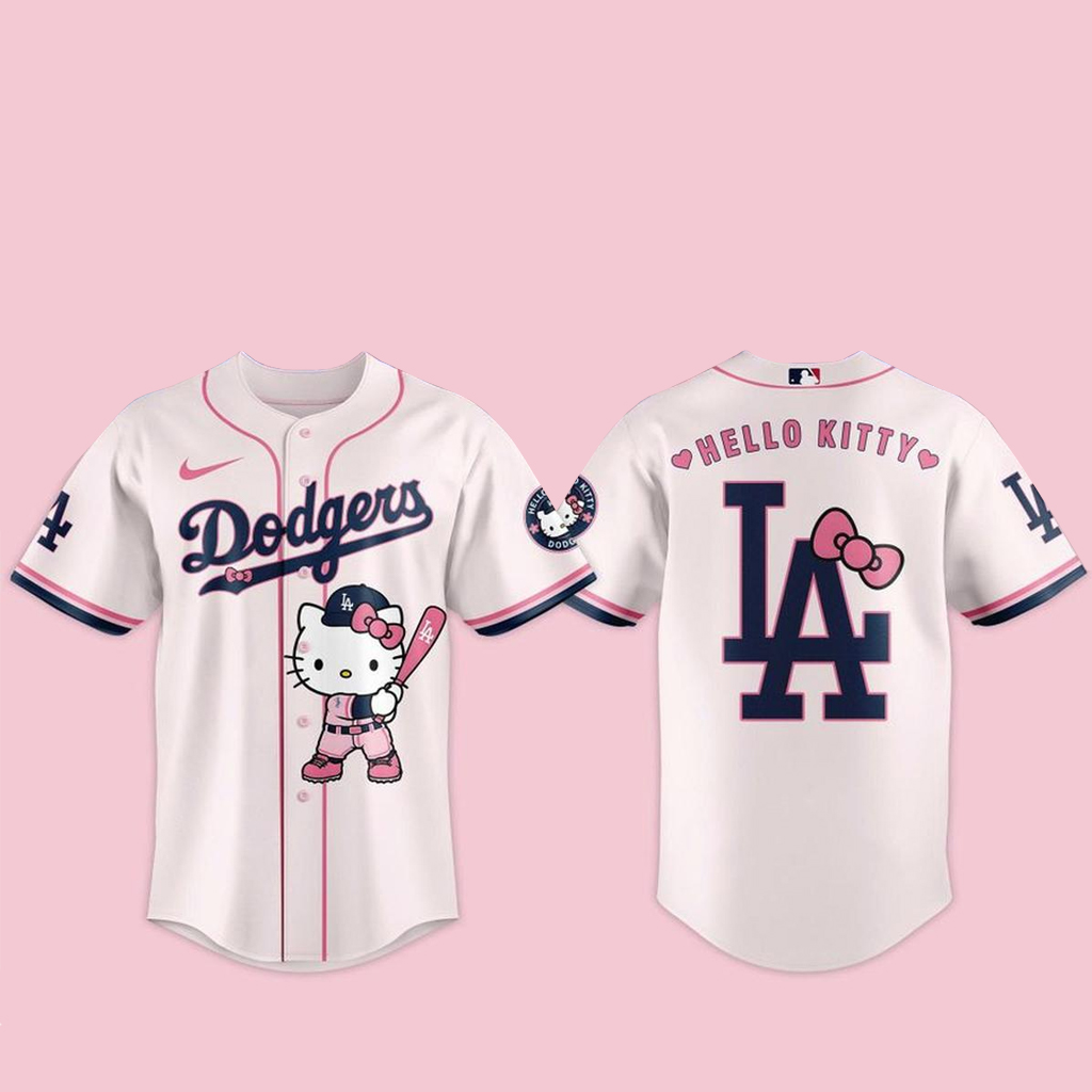 Los Angeles Dodgers x Hello Kitty Night 2026 Pink Clay Baseball Jersey 1 Los Angeles Dodgers x Hello Kitty Night 2026 Pink Clay Baseball Jersey
