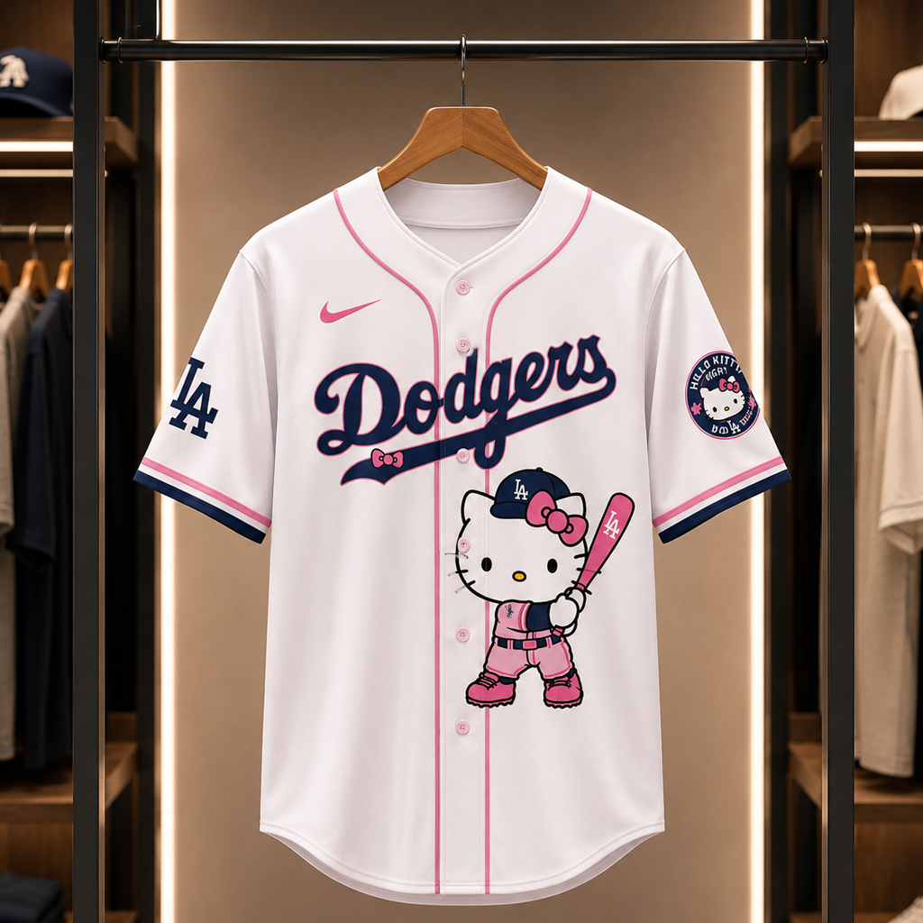 Los Angeles Dodgers x Hello Kitty Night 2026 Pink Clay Baseball Jersey 2 Los Angeles Dodgers x Hello Kitty Night 2026 Pink Clay Baseball Jersey