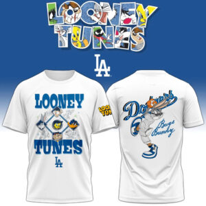 Los Angeles Dodgers x Looney Tunes Bugs Bunny Retro Baseball White T-Shirt