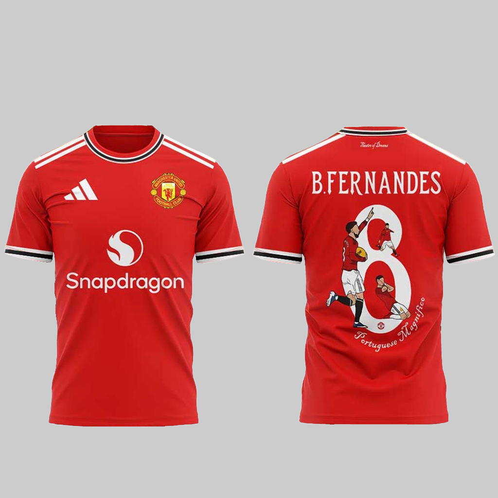 Manchester United 2026 Bruno Fernandes Number 8 Shirt 1 Manchester United 2026 Bruno Fernandes Number 8 T-Shirt