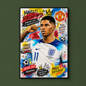Marcus Rashford Urban Graffiti Manchester United Football Club Poster