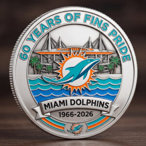 Miami Dolphins Football 60 Years Of Fins Pride Coin