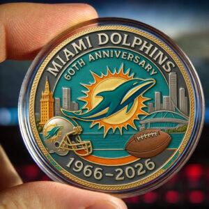 Miami Dolphins Football 60Th Anniversary Coin
