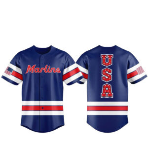 Miami Marlins 250th USA Celebration 2026 Night Blue Baseball Jersey