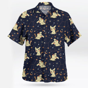 Mimikyu Night Sky Hawaiian Shirt Pokemon Inspired Starry Aloha Style