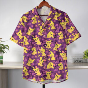 Mimikyu Purple Pattern Pokemon Hawaiian Shirt