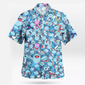 Anime Mudkip Pokemon Blue Hawaiian Shirt