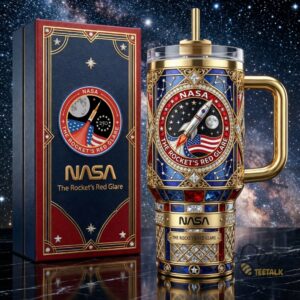 Unisex Nasa The Rockets Red Glare With Handle Graphic Tumbler for Fans