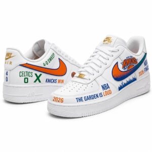 New York Knicks 2026 Eastern Conference Champions Graphic Air Force 1 Shoes Sneakers for Basketball Fans