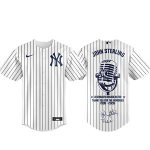 New York Yankees In Memories Of John Sterling 1938-2026 Baseball Jersey