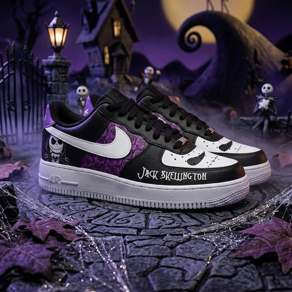 Nightmare Before Christmas Jack Skellington Air Force 1 Shoes Sneakers 2 Nightmare Before Christmas Jack Skellington Air Force 1 Shoes Sneakers