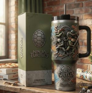 Ninja Turtles Cowabunga With Handle Graphic Tumbler for Fans