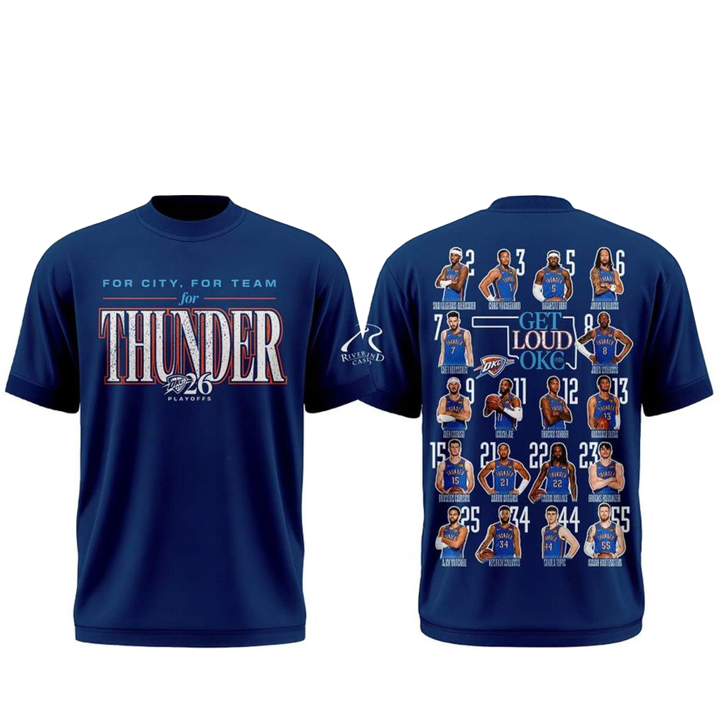 Oklahoma City Thunder 2026 Playoffs Round 2 Game 2 Get Lound OKC Shirt 1 Oklahoma City Thunder 2026 Playoffs Round 2 Game 2 Get Lound OKC T-Shirt