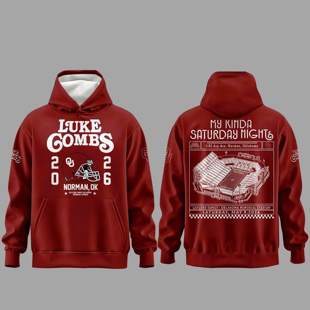 Oklahoma Sooners 2026 Luke Combs My Kinda Saturday Night Tour Shirt 2 Oklahoma Sooners 2026 Luke Combs My Kinda Saturday Night Tour Hoodie