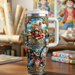 One Piece 30th Anniversary Graphic Tumbler for Anime Fans