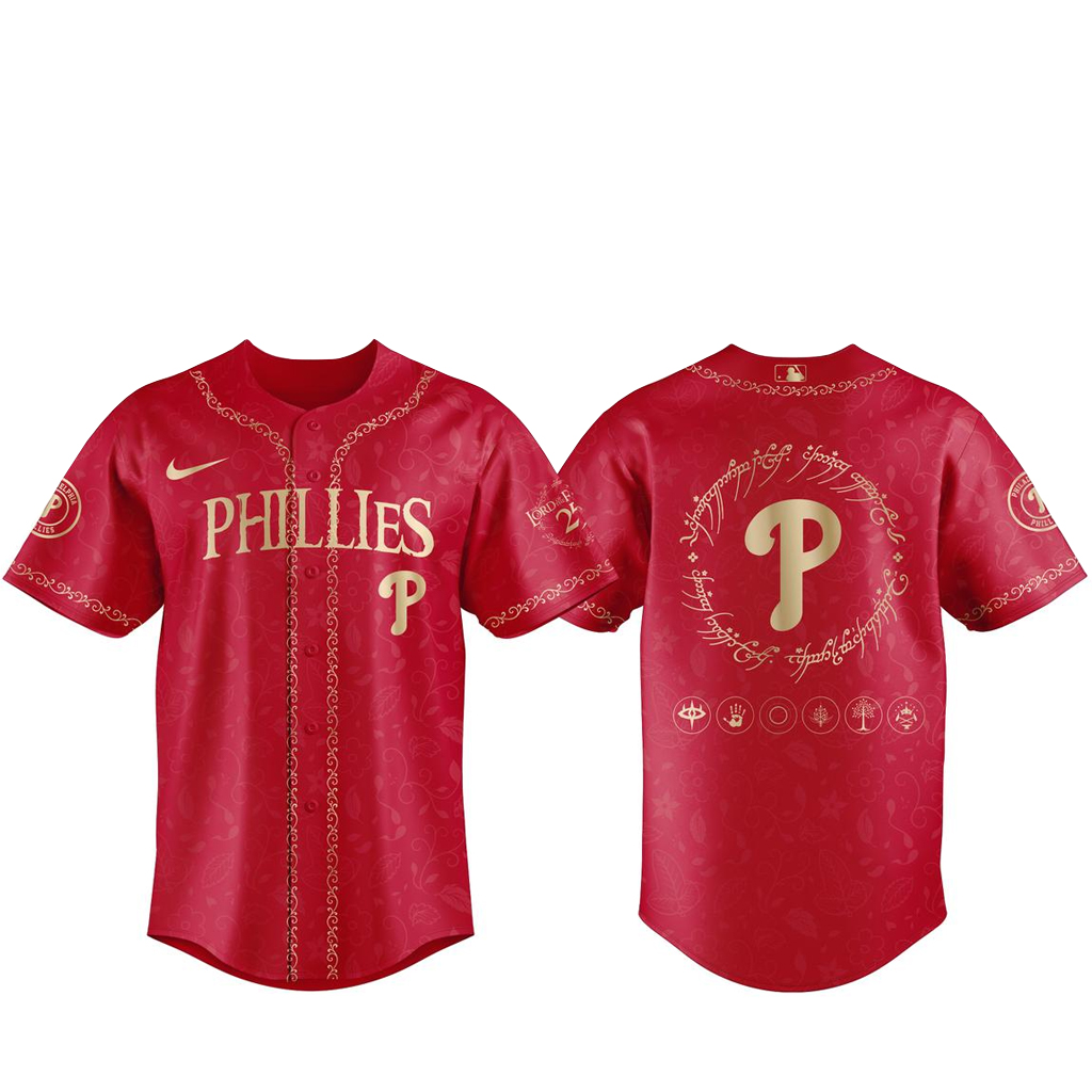 Philadelphia Phillies The Lord of The Rings 2026 Night Red Baseball Jersey 1 Philadelphia Phillies The Lord of The Rings 2026 Night Red Baseball Jersey