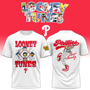 Philadelphia Phillies x Looney Tunes Bugs Bunny Retro Baseball White T-Shirt