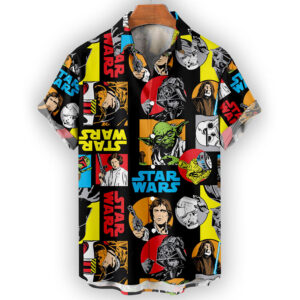 Retro Star Wars Hawaiian Shirt Color Pop Comic Style