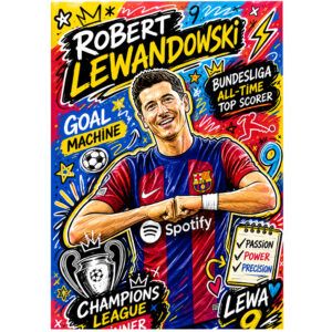 Robert Lewandowski FC Barcelona Goal Machine Poster