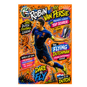 Robin van Persie Flying Dutchman World Cup Legend Poster