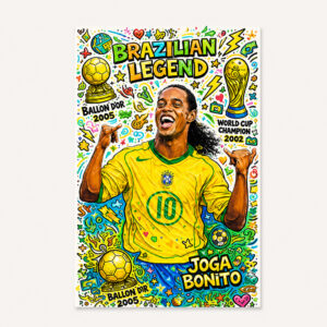 Ronaldinho Joga Bonito Brazilian Legend Poster