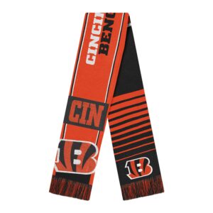 Unisex Cincinnati Bengals National Football League Reversible Thematic Scarf for Football Fans