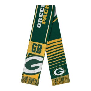Unisex Green Bay Packers National Football League Reversible Thematic Scarf for Football Fans