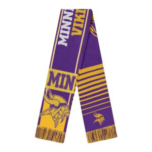 Unisex Minnesota Vikings National Football League Reversible Thematic Scarf for Football Fans
