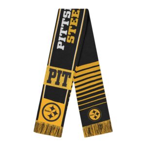 Unisex Pittsburgh Steelers National Football League Reversible Thematic Scarf for Football Fans
