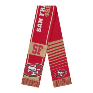 Unisex San Francisco 49ers National Football League Reversible Thematic Scarf for Football Fans