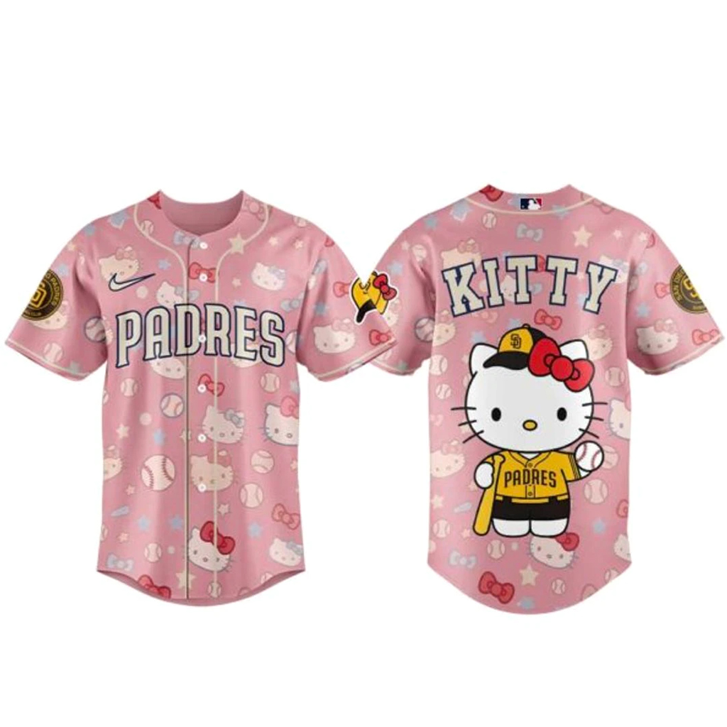 San Diego Padres x Hello Kitty 2026 Baseball Jersey 1 San Diego Padres x Hello Kitty 2026 Baseball Jersey