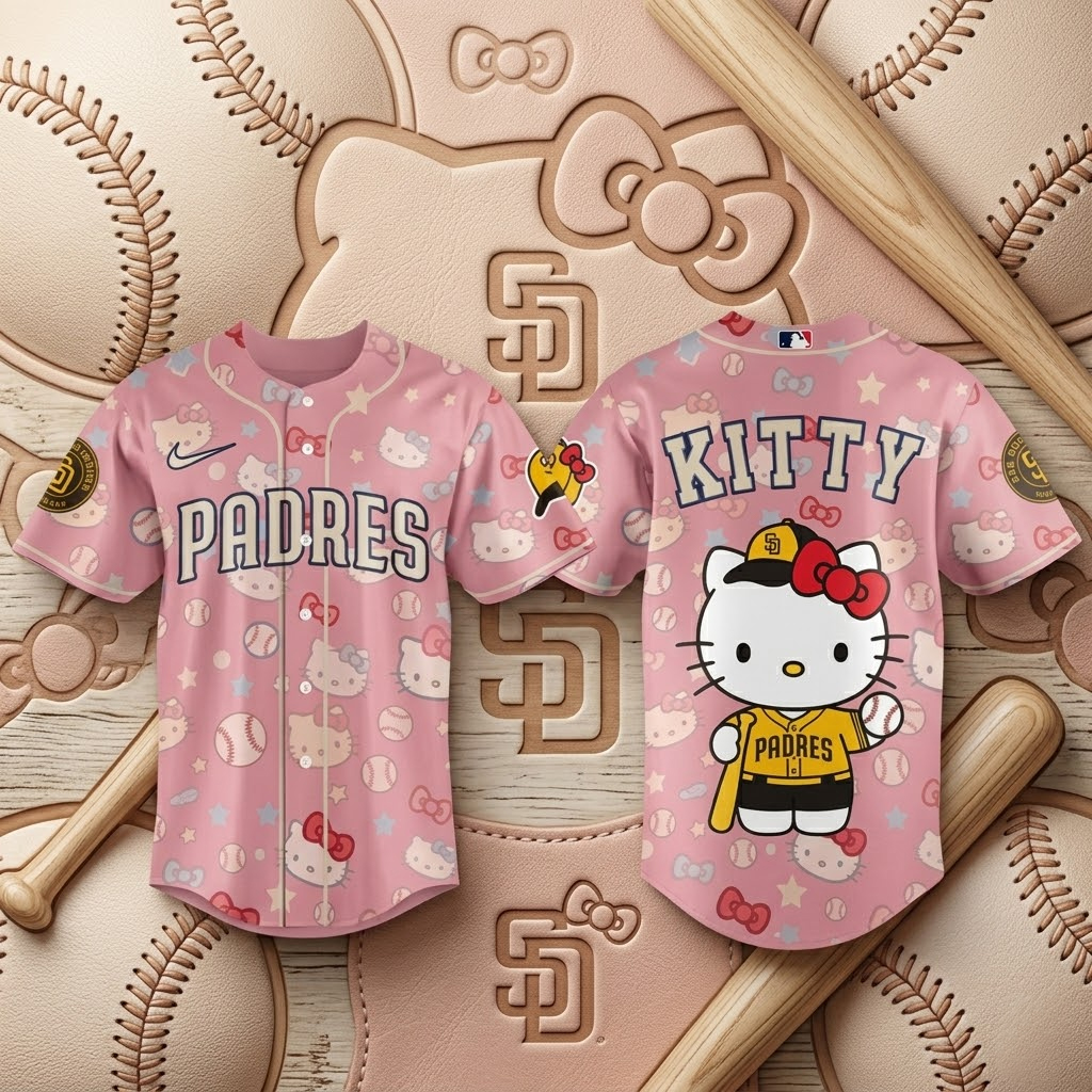 San Diego Padres x Hello Kitty 2026 Baseball Jersey 2 San Diego Padres x Hello Kitty 2026 Baseball Jersey